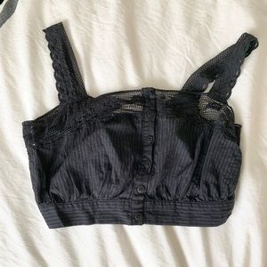 Urban Outfitters Crochet Black Top